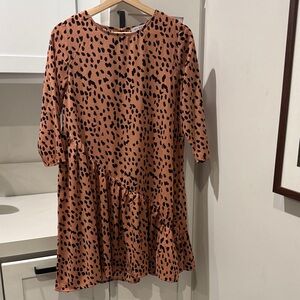 Hayden Brown and Black Long Sleeve Dress